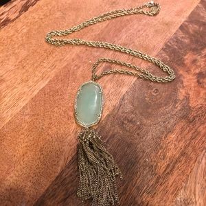 Kendra Scott Long Necklace | mint Green Stone